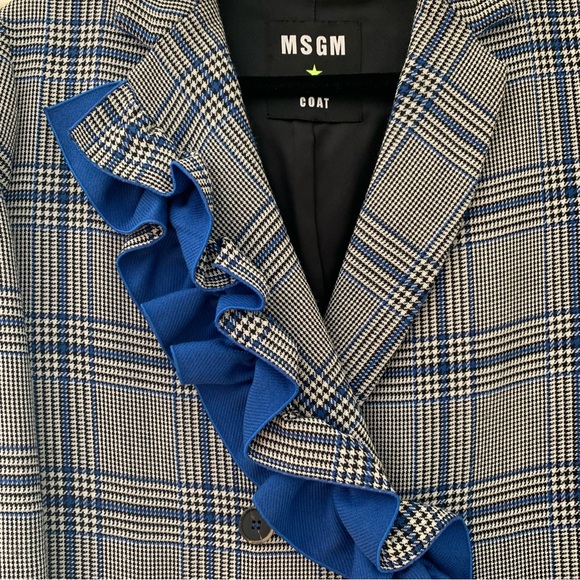 MSGM Ruffled Plaid Coat Size 42 IT (size M) - Picture 5 of 16